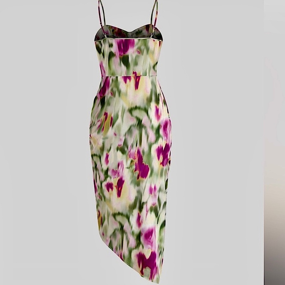 Cider Ruched Watercolor Dress - Picture 7 of 8